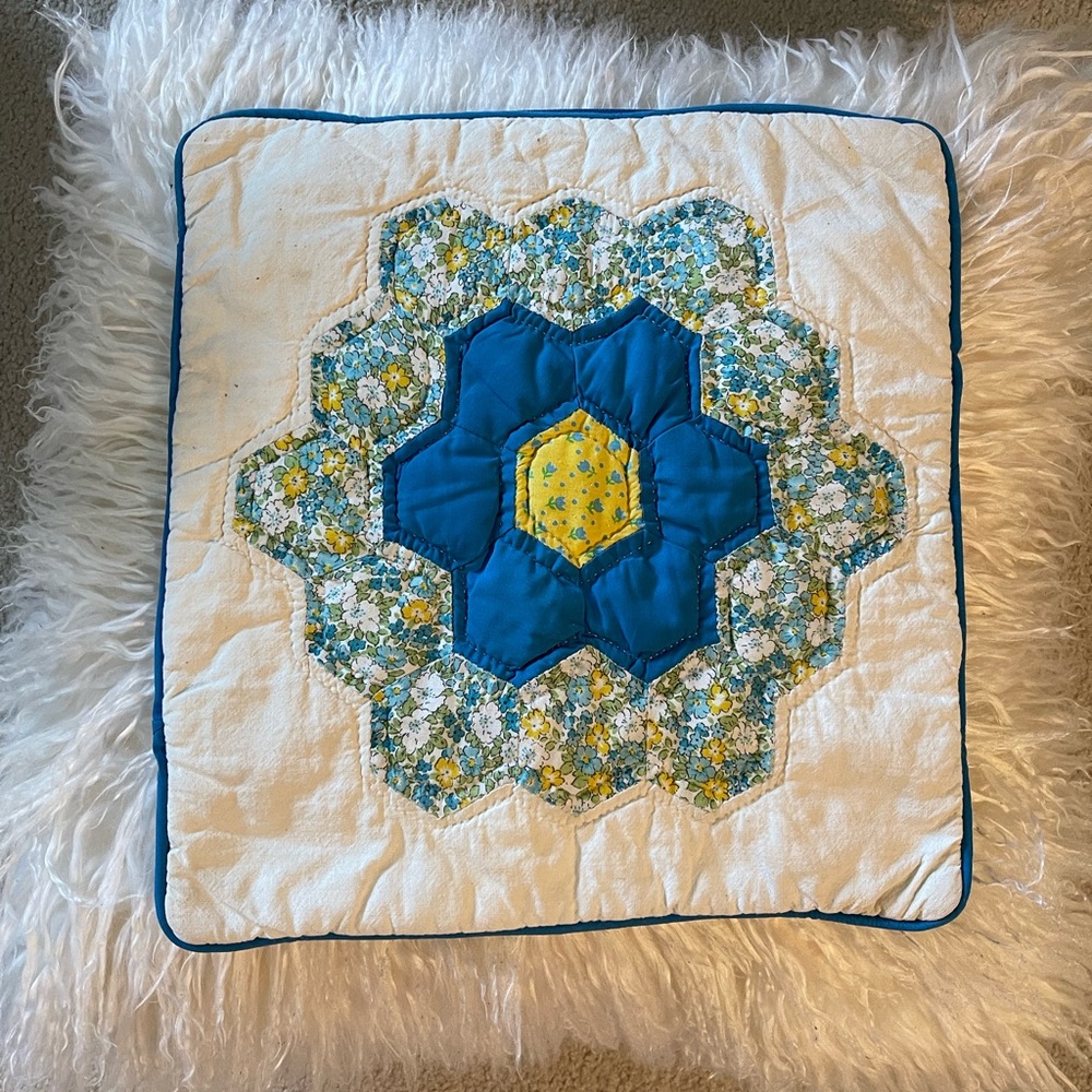 Vintage Quilted Throw Pillow Case